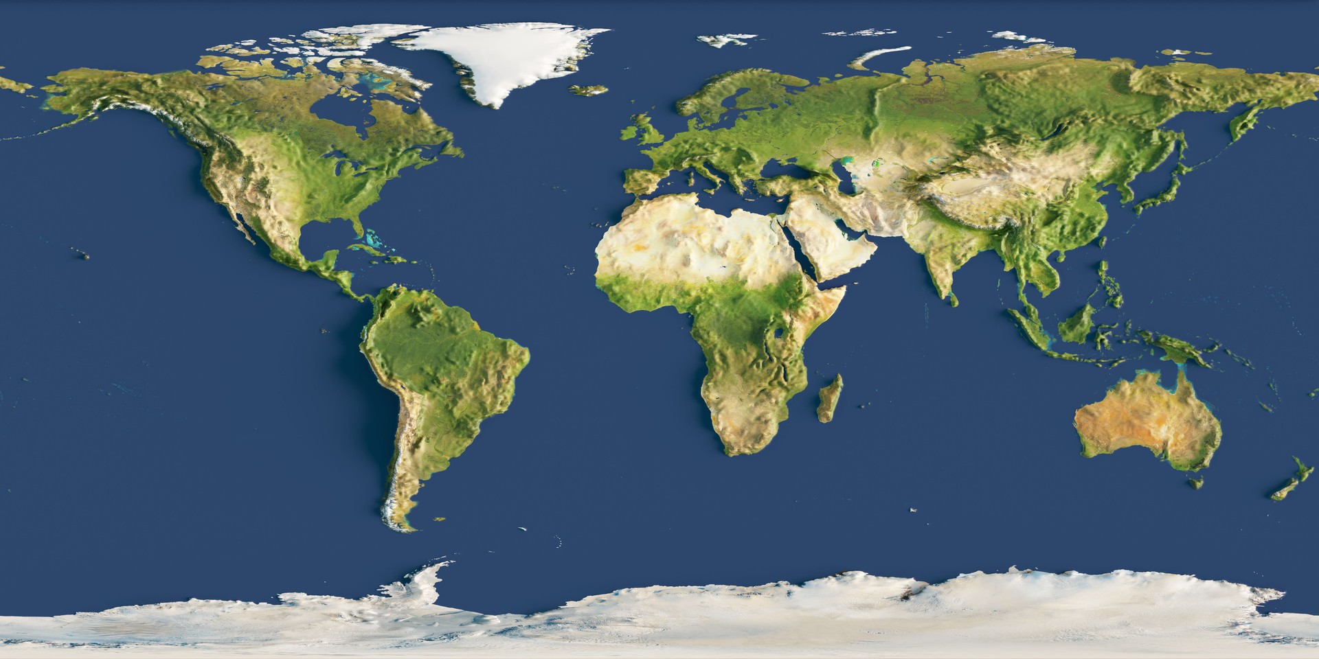 3D render of a world map. Elements of this image furnished by NASA.
